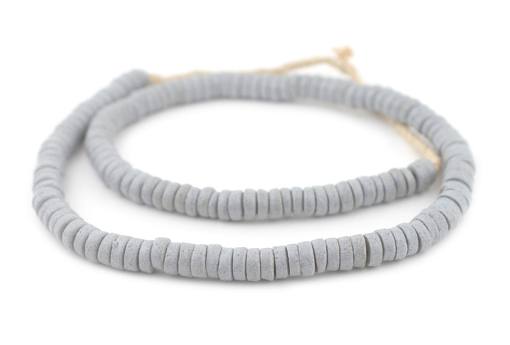 Grey Ashanti Glass Disk Beads (10mm) - The Bead Chest