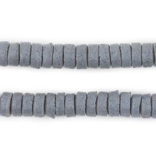 Dark Grey Ashanti Glass Disk Beads (10mm) - The Bead Chest