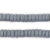 Dark Grey Ashanti Glass Disk Beads (10mm)