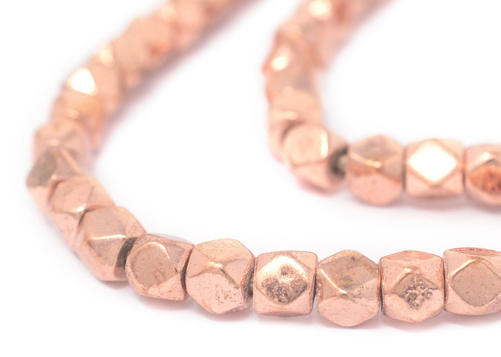 Copper Faceted Diamond Cut Beads (7mm) - The Bead Chest