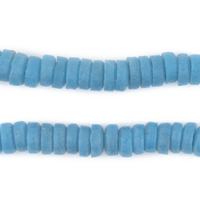 Turquoise Ashanti Glass Disk Beads (10mm) - The Bead Chest