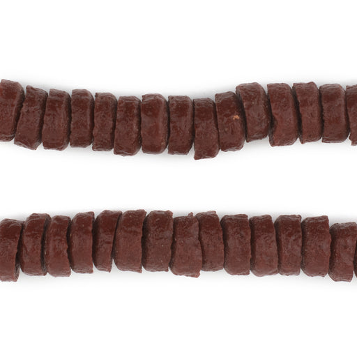 Brown Ashanti Glass Disk Beads (10mm) - The Bead Chest