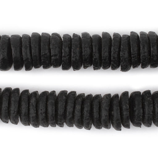 Black Ashanti Glass Disk Beads (14mm)