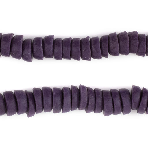 Purple Ashanti Glass Disk Beads (10mm) - The Bead Chest