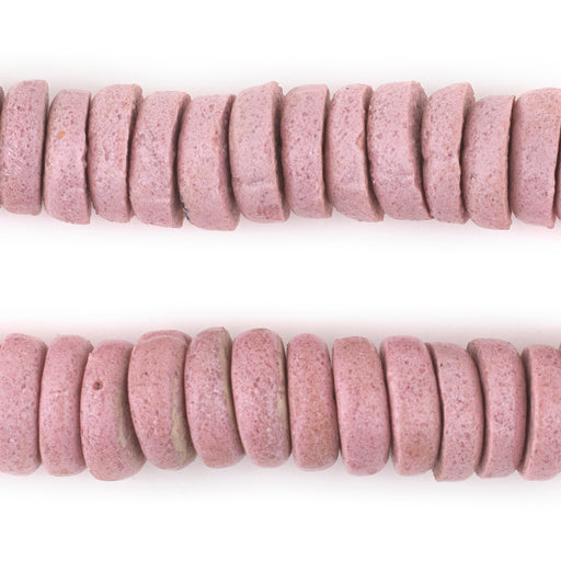 Pink Ashanti Glass Disk Beads (13mm)