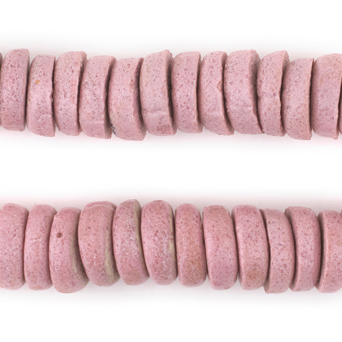 Pink Ashanti Glass Disk Beads (14mm) - The Bead Chest