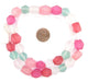 Pink Pizzazz Medley Hexagon Java Recycled Glass Beads - The Bead Chest
