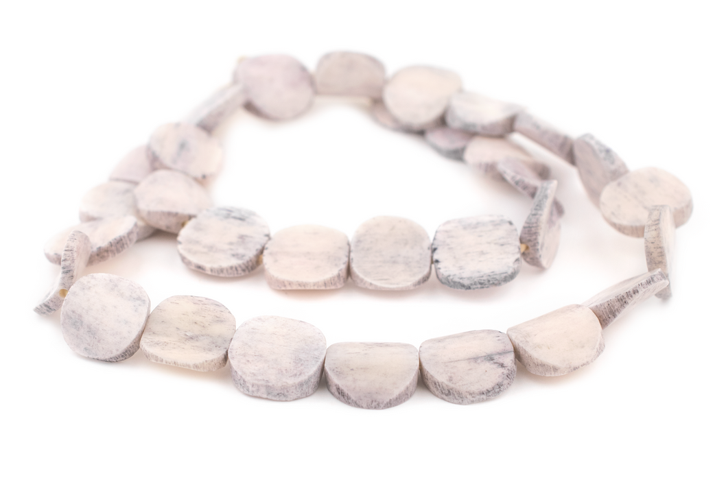 Washed Grey Bone Beads (Circular) - The Bead Chest