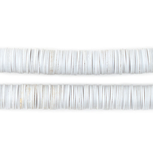 White Vinyl Phono Record Beads (10mm) - The Bead Chest