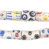 White Medley Krobo Beads (Long Strand)