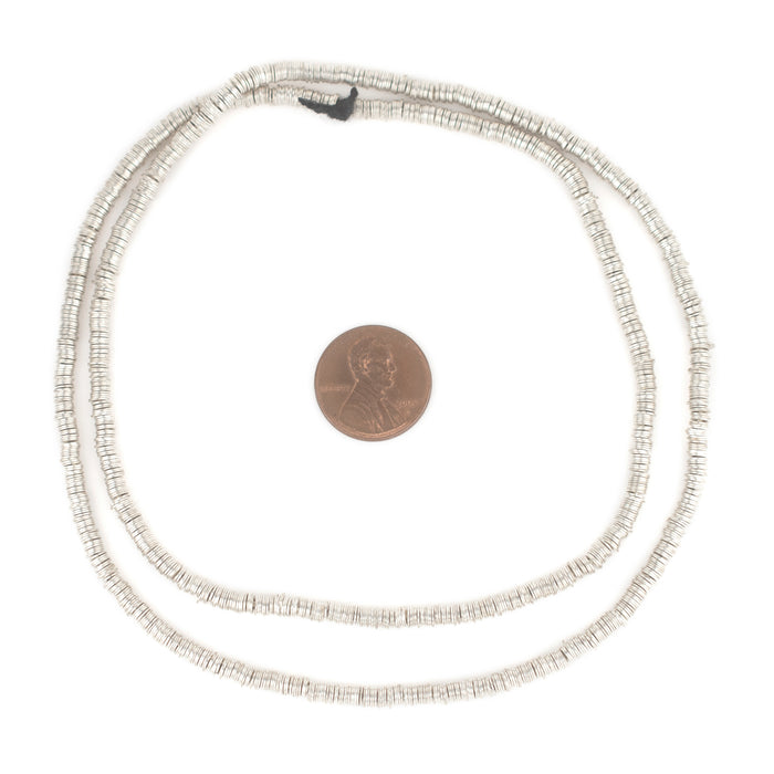 Silver Disk Heishi Beads (3mm) - The Bead Chest