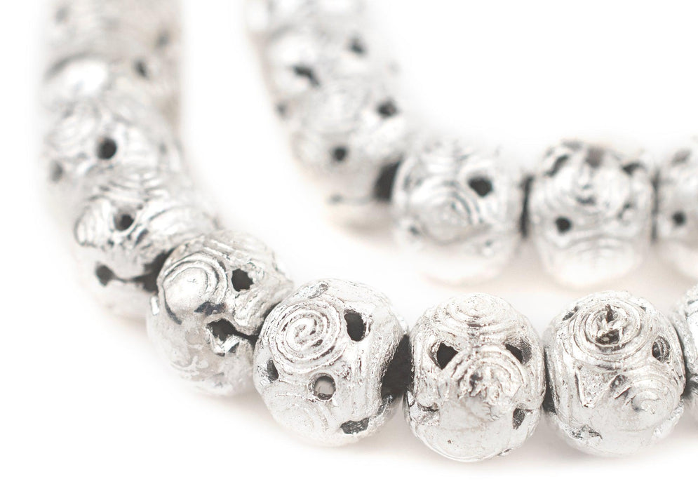 Shiny Silver Round Filigree Beads (12mm) - The Bead Chest