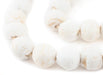 Rustic Opaque White Recycled Glass Beads (18mm) - The Bead Chest