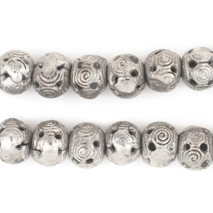 Silver Round Filigree Beads (12mm) - The Bead Chest