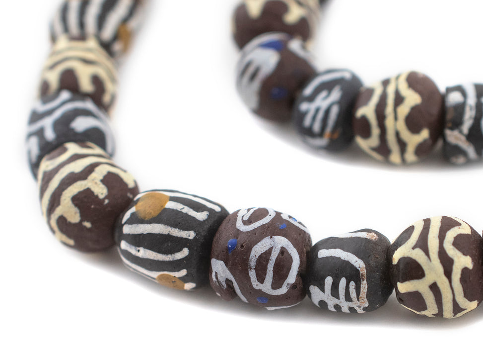 Brown & Black Krobo Beads (12mm) - The Bead Chest