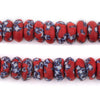 Coral Fused Rondelle Recycled Glass Beads (14mm)