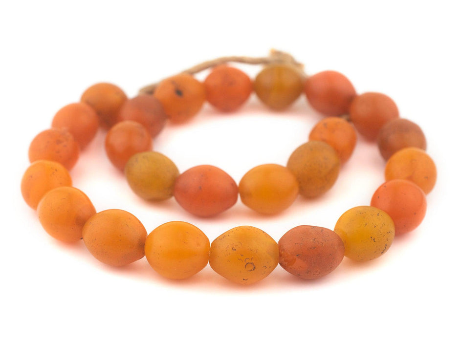 Ethiopian Orange Tomato Beads (22x18mm) - The Bead Chest