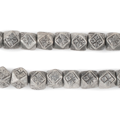 Silver Patterned Diamond Cut Beads (9mm) - The Bead Chest