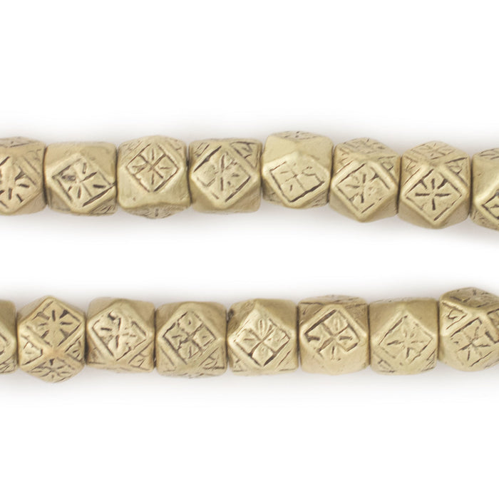 Brass Patterned Diamond Cut Beads (9mm) - The Bead Chest