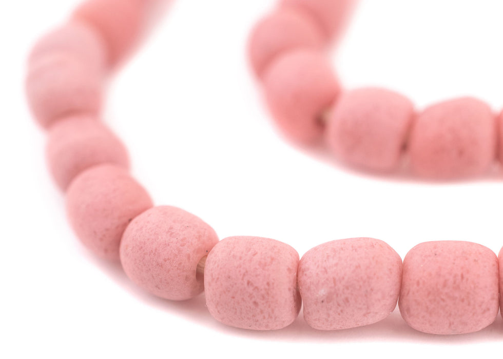 Opaque Pink Recycled Glass Beads (9mm) - The Bead Chest