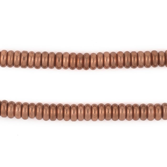 Copper Smooth Rondelle Beads (6mm) - The Bead Chest