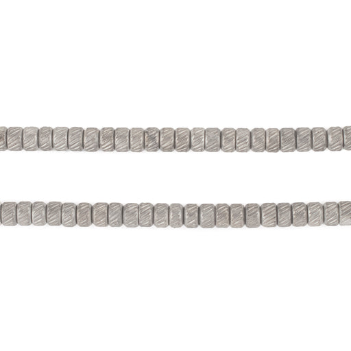 Silver Patterned Rondelle Beads (4mm)