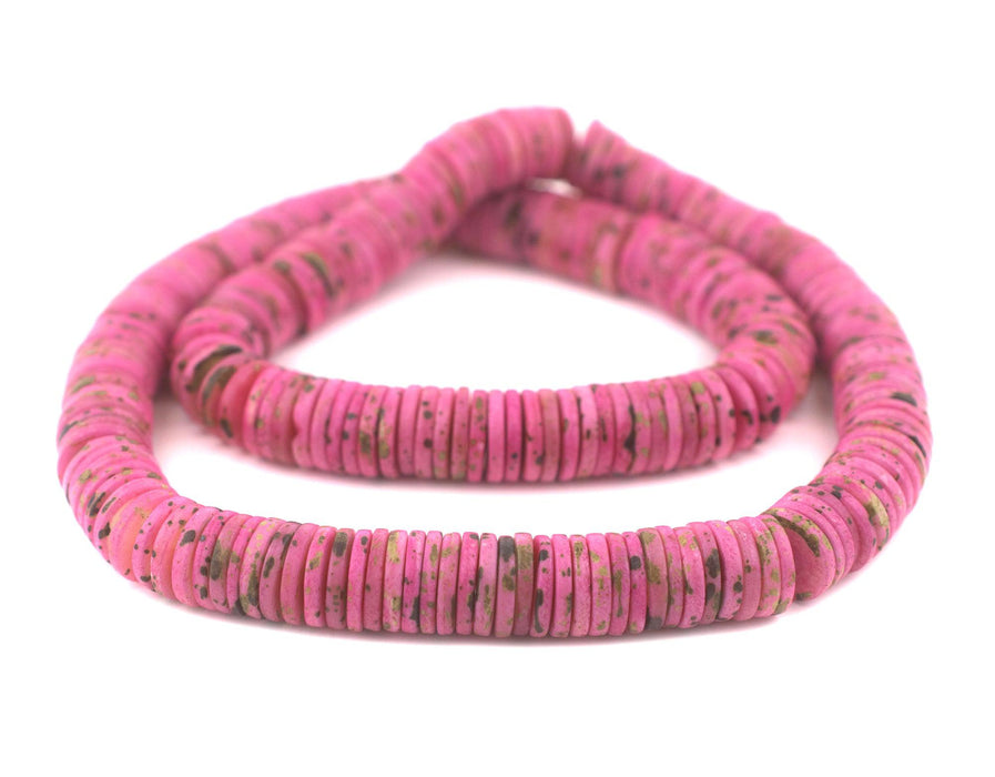 Tourmaline Pink Bone Button Beads (14mm) - The Bead Chest