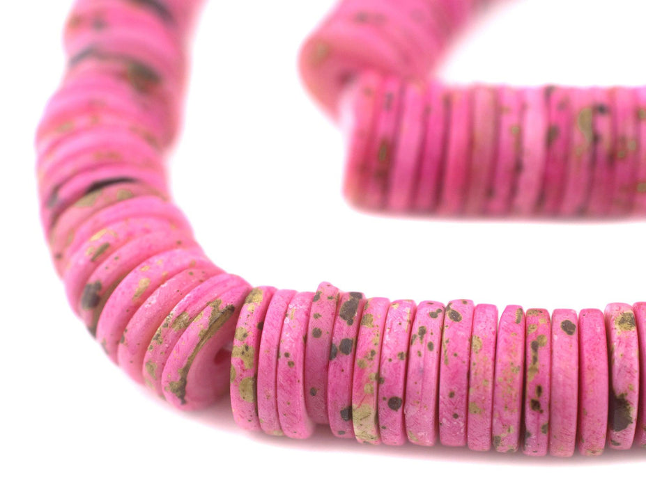 Tourmaline Pink Bone Button Beads (14mm) - The Bead Chest