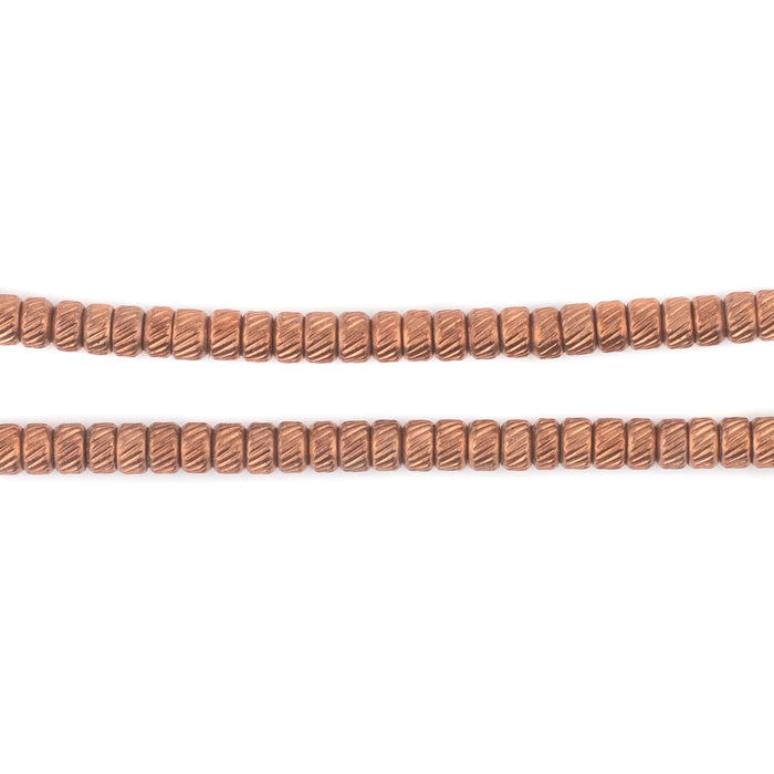 Copper Patterned Rondelle Beads (4mm) - The Bead Chest