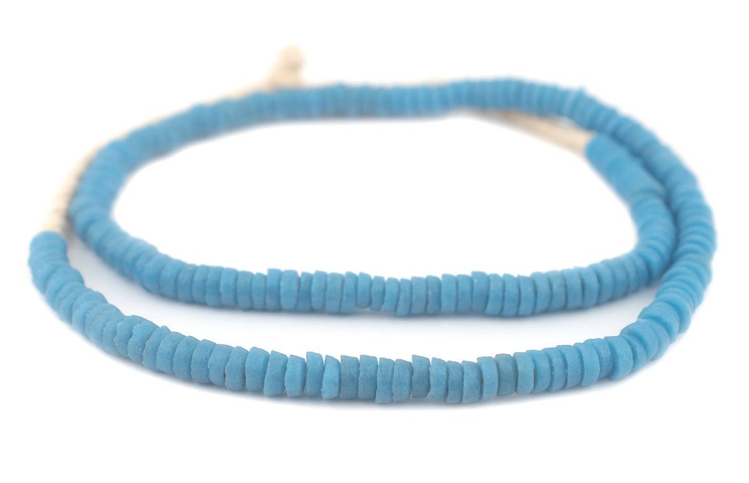 Turquoise Blue Mini-Disk Sandcast Beads - The Bead Chest