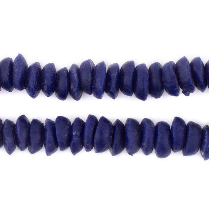 Cobalt Blue Ashanti Glass Saucer Beads (10mm) - The Bead Chest