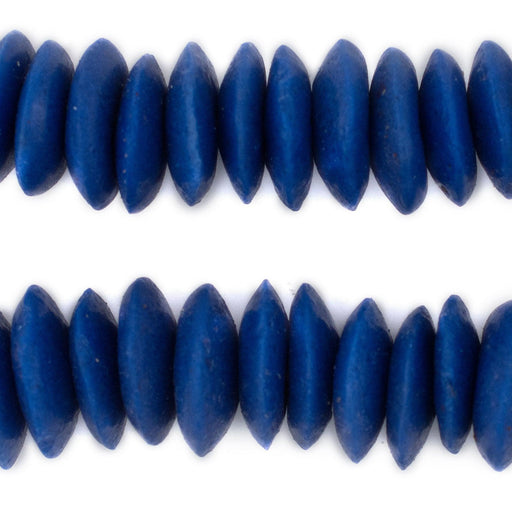 Blue Ashanti Glass Saucer Beads (20mm) - The Bead Chest