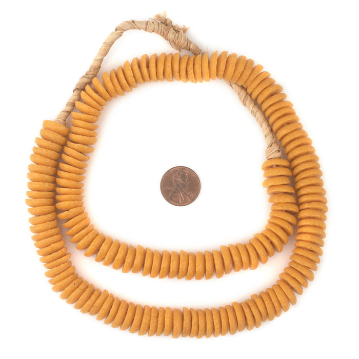 Orange Ashanti Glass Bowl Beads (14mm) - The Bead Chest