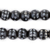 Double Dot Black Venetian-Style Skunk Beads (12mm)