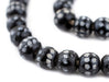 Double Dot Black Venetian-Style Skunk Beads (12mm) - The Bead Chest