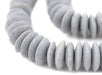 Light Grey Ashanti Glass Saucer Beads (20mm) - The Bead Chest