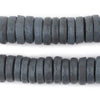 Dark Grey Ashanti Glass Disk Beads (18mm)