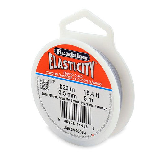 Elasticity 0.5mm Satin Silver Elastic Cord (5 meters) - The Bead Chest