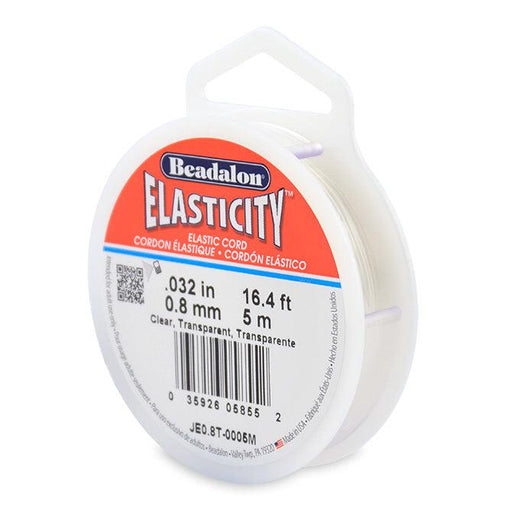 Elasticity 0.8mm Clear Elastic Cord (5 meters) - The Bead Chest