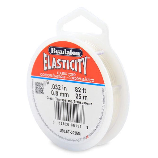 Elasticity 0.8mm Clear Elastic Cord (25 meters) - The Bead Chest