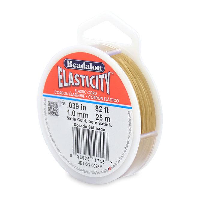 Elasticity 1.0mm Satin Gold Elastic Cord (25 meters) - The Bead Chest
