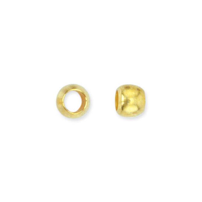 Size #1 Gold Color Crimp Beads (2mm, Set of 100) - The Bead Chest