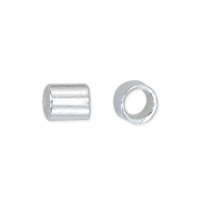 Size #1 Silver Plated Crimp Tube Beads (1.3mm, Set of 160) - The Bead Chest