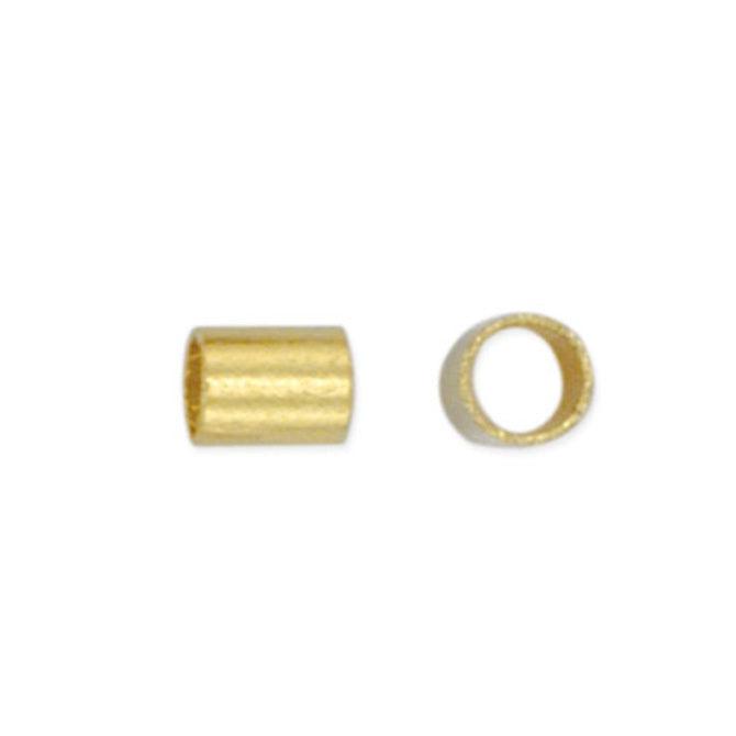 Size #3 Gold Color Crimp Tube Beads (2mm, Set of 50) - The Bead Chest