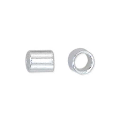 Size #4 Silver Plated Crimp Tube Beads (2.5mm, Set of 25) - The Bead Chest