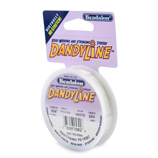 Dandyline Thread 0.13mm White 25m Spool - The Bead Chest