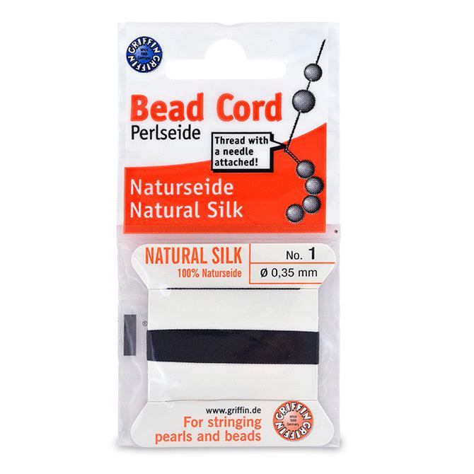 Black Silk Thread (Size 1, 0.35mm) - The Bead Chest