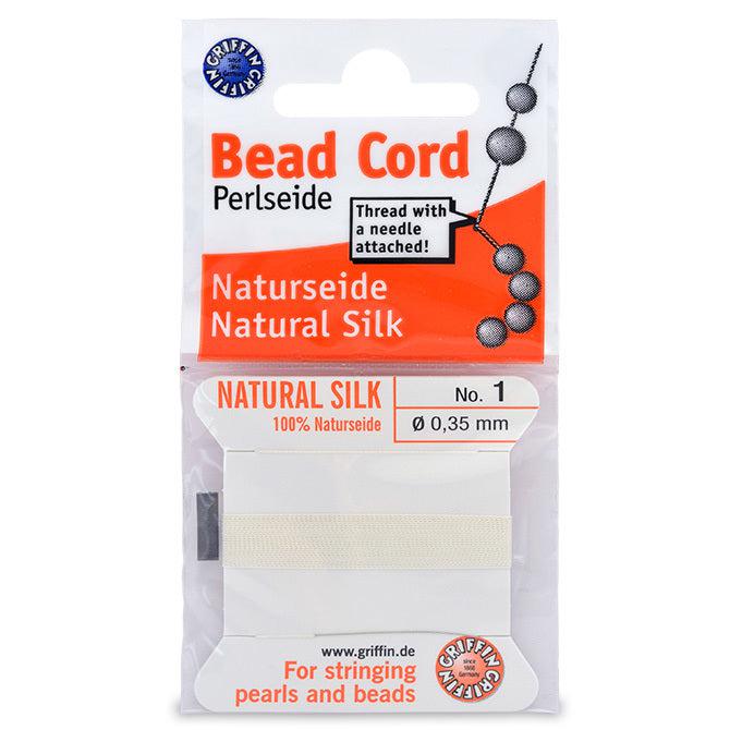 White Silk Thread (Size 1, 0.35mm) - The Bead Chest