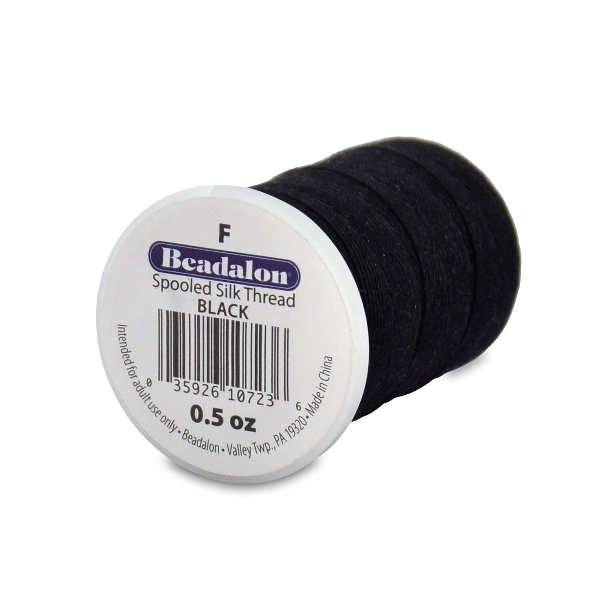 Beadalon 0.35mm Black Silk Thread Size F (420ft) — The Bead Chest