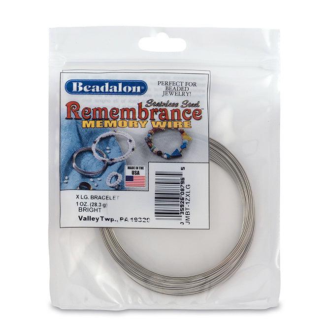 Remembrance Memory Wire, Round, Bracelet, XLarge - The Bead Chest